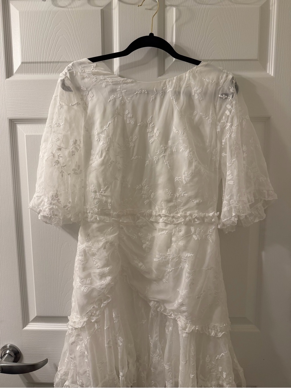 Selfie Leslie White Floral Embroidered Girls' Dress